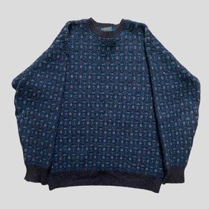 Vintage Pendleton heavy wool knit patterned geometric sweater